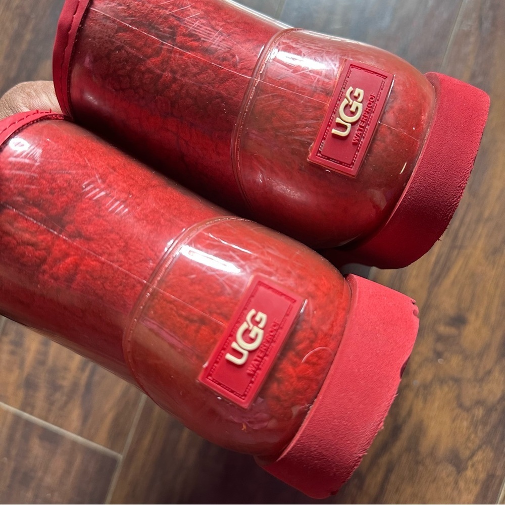 UGG Red Classic Clear Mini Boots - Picture 5 of 6